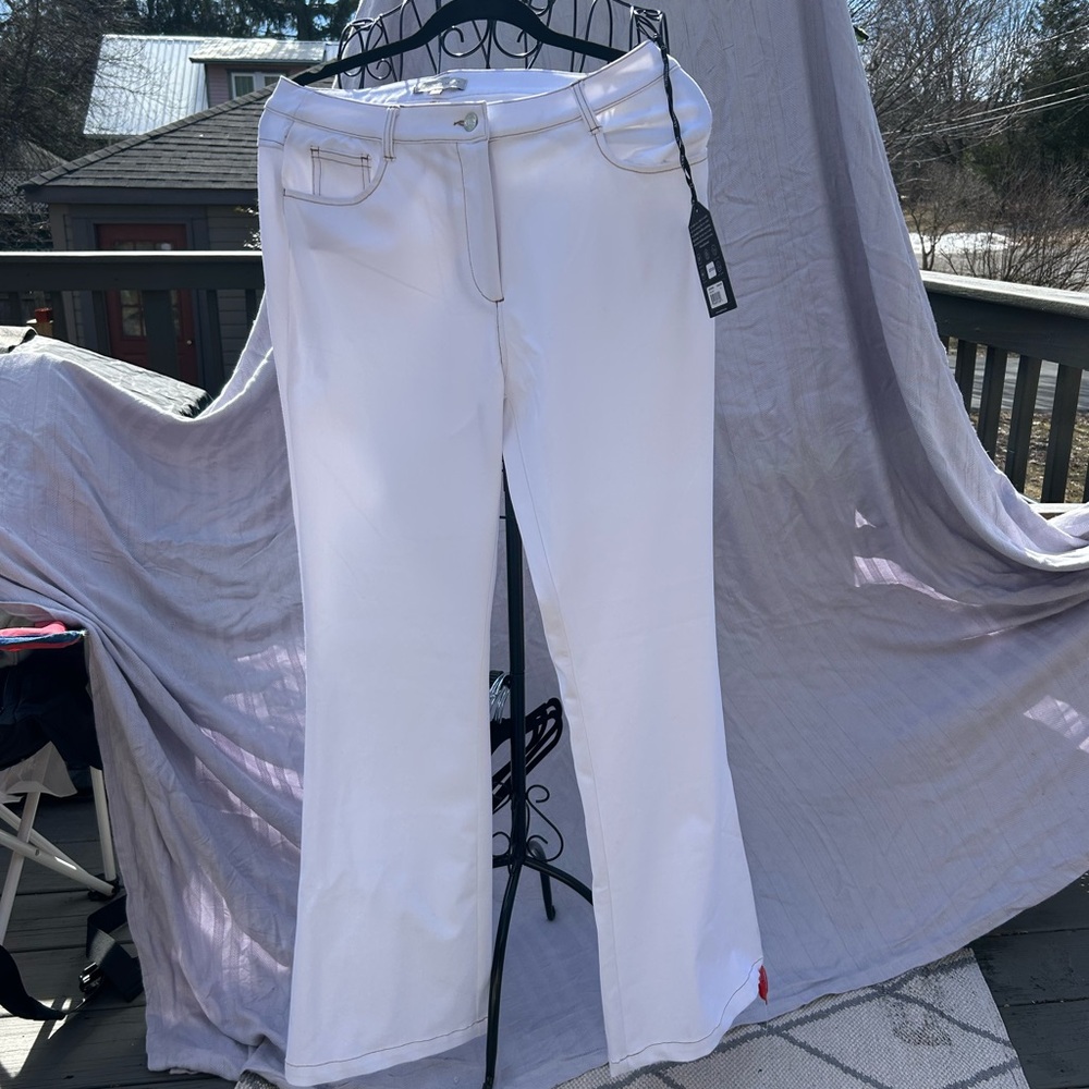 Anatomie White Flare Jeans - Clean Stretch Wide Leg